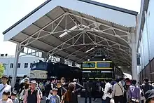 Twilight Express EF81 103 (right) in the Twilight Plaza zone at the Kyoto Railway Museum in May 2016