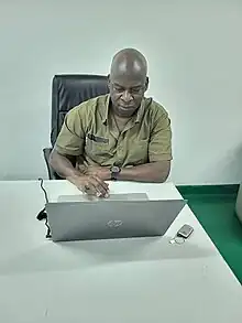 Kyuka Lilymjok at his UBEC office, International Conference Center, Abuja in 2023