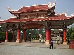 Entrance gate to the temple relics and Nguyễn Đình Chiểu's tomb in An Đức commune, Ba Tri, Bến Tre.