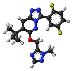 Ball-and-stick model of the L-838,417 molecule