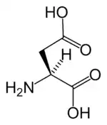 Chemical structure of Aspartic acid