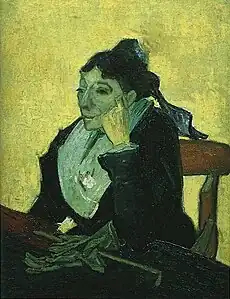 L'Arlésienne: Madame Ginoux with gloves and umbrella. Oil on canvas (burlap), 92.5 x 73.5 cm, Musée d'Orsay, Paris