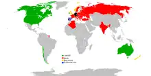 LPG fuelling connectors world map