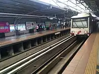 Old rolling stock of Ampang Line train at Masjid Jamek