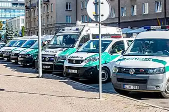 Police cars in Vilnius