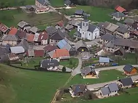 An aerial view of the village