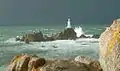 La Corbière Lighthouse, with a storm approaching.