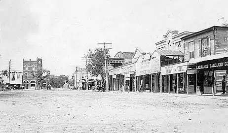 Downtown La Grange looking northwest up N. Washington St. (postcard from c. 1908)