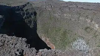 Crater of Commerson volcano