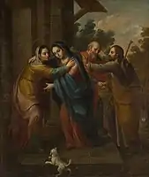 The Visitation by Miguel Cabrera. 18th Century. New Spain (Mexico). Oil on canvas, Arocena Museum Collection.