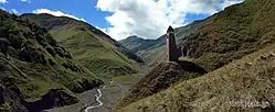 A Pkhovian landscape with the Lebaiskari tower.