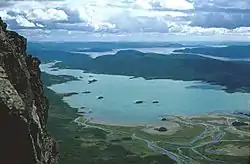 Aerial view of lake