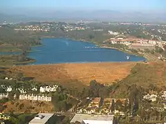 Aerial view of the lake looking toward the east