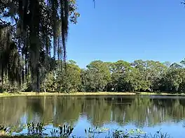 A lake that can be seen from the trail