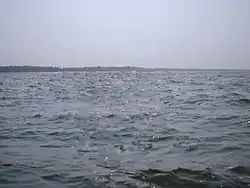 Lake Wawasee at mid morning toward the west shore