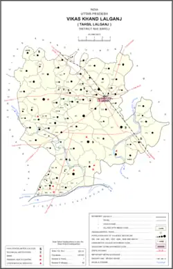 Map showing Saraila (#860) in Lalganj CD block