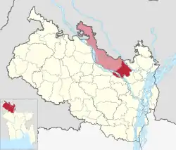 Location of Lalmonirhat Sadar