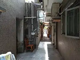 A narrow lane in Lam Tei Tsuen, typical of Hong Kong walled villages