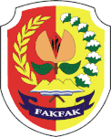 Former emblem of Fakfak Regency (1975–2008). By the suggestion of traditional leaders, the nutmeg fruit are reversed.