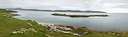 Lampay from the coral beaches on Skye