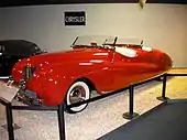 Chrysler vehicle displayed on a platform