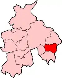 Burnley shown within non-metropolitan Lancashire