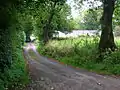 The lane down to the old school.