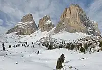 The Langkofel Group from the Sella pass