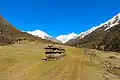 Mani wall in the Langtang Valley, Route to Kyanzing Valley, Nepal.