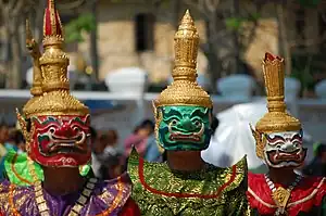 Image 35Lao actors wearing Khon Masks (from Culture of Laos)