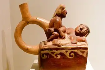 Ceramic vessel. Pre-Columbian. Larco Museum, Lima.