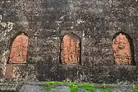 Large terracotta figures in the Kali mandir/ dalan temple