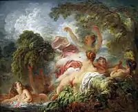 Jean-Honoré Fragonard, 1765, The Bathers, oil on canvas, 64 x 80 cm (25.2 x 31.5 in), The Louvre, Paris