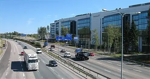 Tieto buildings line Ring I in Pohjois-Haaga, Helsinki.