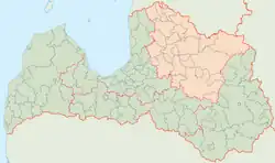 Location of Vidzeme Region