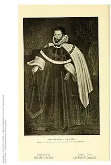 A published illustration of the portrait of Lawrence Tanfield; artist unknown