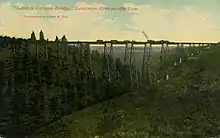 A train on Lawyer Canyon Trestle. (1909)