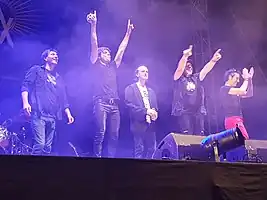 Lax'n'Busto in concert (Valls, Catalonia) (June 25th 2016):
from left to right: Jesús Rovira, Salva Racero, Cristian Montenegro, Pemi Rovirosa and Jaume Piñol