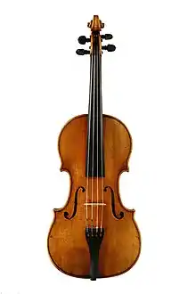 Front view of a violin