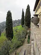 Steep cliff on which the villa is perched