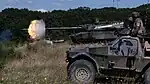 Leclerc tank firing during exercise Eagle Fulger