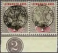 Leeward Islands stamp overprinted in 1897 to mark the diamond Jubilee of Queen Victoria with the overprint triple on the left hand stamp. Sold by Toeg in 1971.