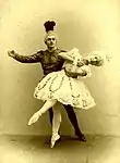 Legnani in the title role of La Camargo with Nikolai Legat as Vestris. St. Petersburg, 1901