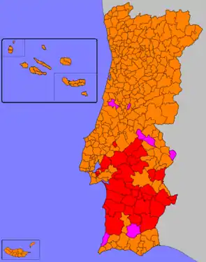 Most voted political force by municipality.