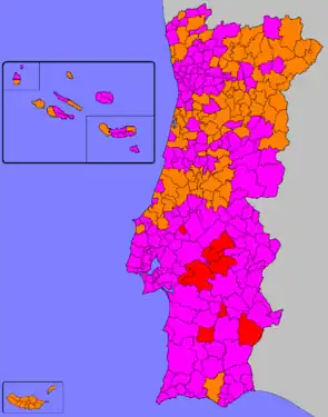 Most voted political force by municipality.