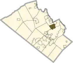 Location of Fullerton in Lehigh County, Pennsylvania