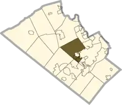 Location of South Whitehall Township in Lehigh County, Pennsylvania