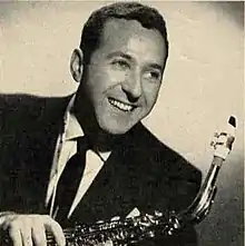 Lenny Hambro in 1957 with his Martin "Magna" Alto Sax and Brilhart "Tonalin" mouthpiece.