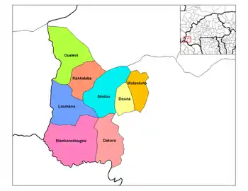 Sindou Department location in the province