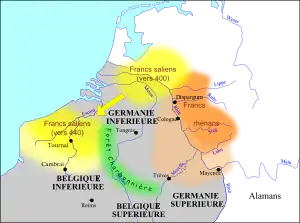 Salian Franks' conquest of Tournai and Cambrai around 440.